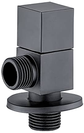 GRAWIT Eckventil 1/2 x 1/2, Eck-Absperrventil Messing, Wasserhahnventile für Waschbecken, 1/2 Zoll Messing-Absperrventil für Dusche, für Badezimmer,Schwarz A (Color : Black A) Beautiful Scenery