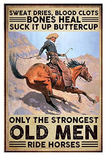 Blechschilder, Western-Cowboy, Wandkunst, Vintage-Cowboy-Poster für Zuhause, Bar, Café, Garage, Badezimmer, 14 x 20 cm