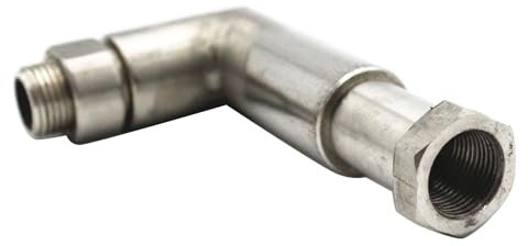 SHLPDFM Universal O2 Sauerstoffsensor Extender 90 Grad M18x1,5 Abgewinkelt Sauerstoffsensor Verlängerung Spacer Adapter（304 Edelstahl）