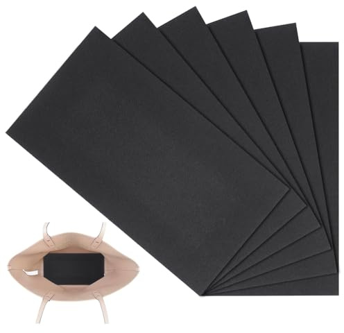PH PandaHall 6 Piezas Moador Base para Bolso Negro 9.8 x 5 Pulgadas con Inserto Inferior de Plástico, Bolsa Estabilizadora Forro Rectangular Hoja