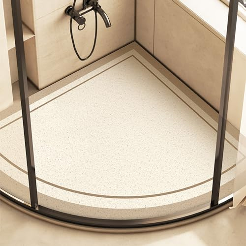 ForceRoute Dreieckig Badewannenmatte,Quadrant Luffa Duschmatte,Duschmatte rutschfest Halbrund,Leicht Zu Reinigen,Federnd,Massage,Weicher Textur,Dreieck,FüR Dusche Dreieckiges Badezimmer,Badewanne