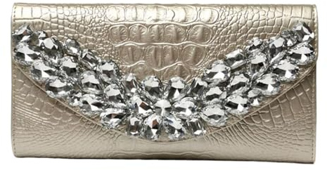 LEJDI Geldklammern for Damen, Umhängetaschen, Geldbörsen for Frauen, Hochzeit, echtes Leder, Abendhandtaschen, Geldbörsen(Gold)