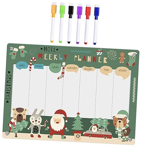 SHINEOFI Fridge Magnetic Weekly Planner Dry Erase Board Small Acrylic Kitchen Notice Board to Do List