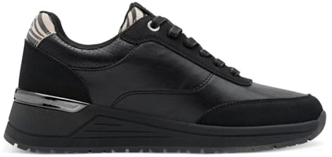 s.Oliver Damsneakers, platt, låg topp, kilklack, Svart kam, 42 EU