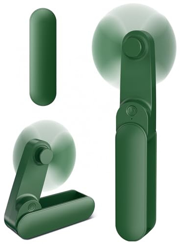 Mini Handventilator, 2 Geschwindigkeiten und 14 Stunden Handventilator USB-wiederaufladbarem mit 1000-mAh-Akku, Leise und Leistungsstark, Tragbarer Ventilator für Reisen, Büro, Zuhause & Outdoor