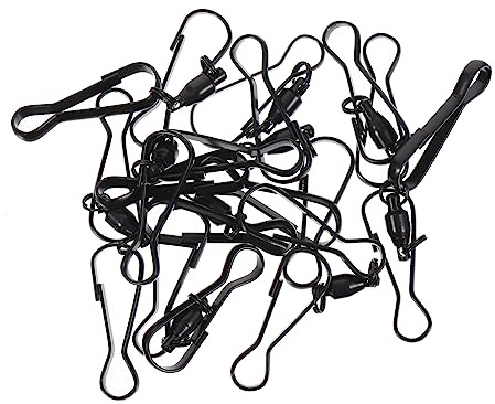 Alipis 10pcs Stainless Steel Swivel Hooks 360° Rotatable Hanger Black Hanging Windsock Clips Easy to Store for Home Garden and Party Copper Wire Light