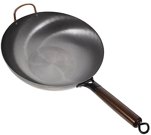 Cabilock Sartén De Cocina Wok Tradicional De Hierro Sin Antiadherente Para Cocinar Asar La Cocina Suministros