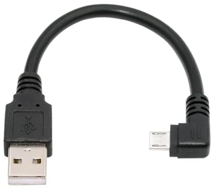 NFHK Câble de Charge de données coudé à 90 degrés Micro USB 5 Broches vers USB 2.0 Type-A pour téléphone, Tablette, Appareil Photo 150 cm