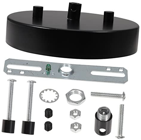 GRIRIW Deckenbaldachin Mit Montagematerial Schwarz Stabile Deckenabdeckung Für Pendelleuchte Langlebige Lampenhalterung Für Wohnzimmer Restaurant Flur Inklusive Diy Zubehör
