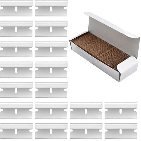 Razor Scraper Blades, 100pcs Glass Scraper Blades Fits for Stanley & Plastic Scrapers, Replacement Single Edge Razor Blades, Sticker Remover Tool for Window, Ceramic Hob, Wallpaper & Paint Residue