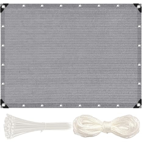 MEEYI Balkon Sichtschutz 80x200cm Balkonbespannung Balkonsichtschutz Balkonverkleidung Sonnenschutz HDPE Gewebe UV-Schutz für Terrasse und Zaun mit Kabelbinder und Kordel grau