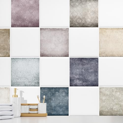 GRAZDesign Fliesenaufkleber Fliesen überkleben Vintage 10-teiliges Set Ornamente Küche Bad Fliesenspiegel - 20x25cm / 30 Stück