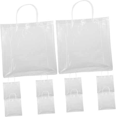 COLLBATH Transparente Geschenktüten Mit Griffen 10 Stück Transparente Pvc-taschen Eignen Sich Für Einzelhandel Süßigkeiten Und Partygeschenke