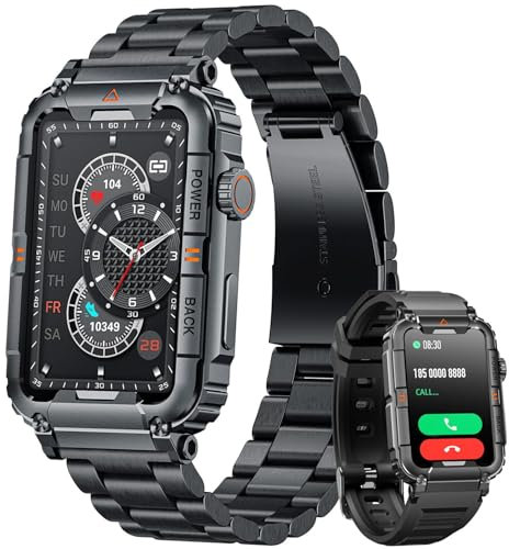 Reloj Inteligente Hombre Smartwatch con Llamadas: 1,57 Reloj de Fitness con alertas de Mensajes Podómetro Monitor sueño 100+ Modos de Deporte Resistente al Agua IP67 Reloj Deportivo para iOS Android