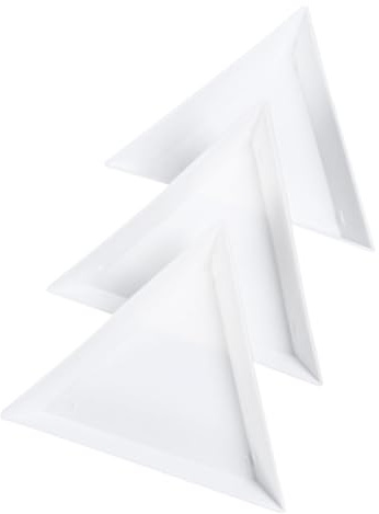 Yardenfun 10 Pièces Plateaux Triangulaires Plastique Lot Pour Rangement De Perles Et Paillettes Empilables Légers Pour Fabrication De Bijoux Et Manucure Blanc