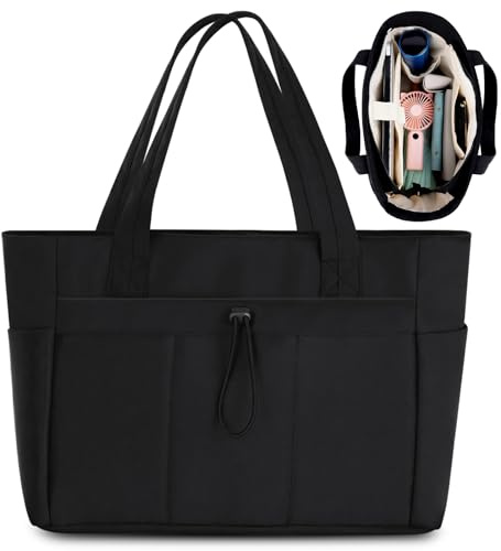 Aucuu Tote Bag for Women, Puffer Tote Bag for Women, Quilted Puffer To-te Bags with 15.6In Laptop Compartments and 40oz Water Bottle Pocket for Travel Work School Gym
