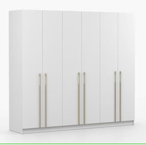 Fabryka Mebli Idźczak Kleiderschrank Drehtürenschrank, 6 Türen 57×230×210 cm, Laminat 16 mm mit ABS-Kante, Zwei Kleiderstangen Einlegeböden, Stauraum, Schlafzimmerschrank - Imoebel24