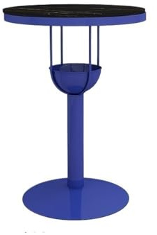 Bartabeller Blue Rock Slab Järnbarbord Hem Balkong Fritid Runt Högt Pubbord for Mjölk Tea Shop, Kafé Bar Bordets Högbord(Stor)