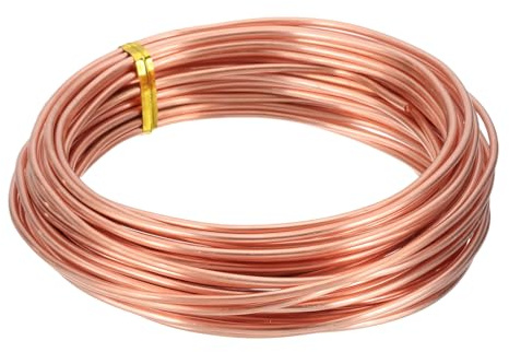 QUARKZMAN Reiner Kupferdraht, Blanker T2 Kupferdraht, Kupferspule Reiner Kupferkabel für Basteln Schmuckdraht Gartenarbeit Elektrotechnik und DIY Handwerk, 30Ft (9m) 12 Gauge (2mm)