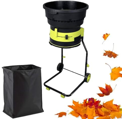 Biotrituratore Per Compost E Foglie Da 2500 W Con Sacco Di Raccolta, Biotrituratore Elettrico Da Giardino, Tramoggia Larga 54 Cm, Per La Raccolta Di Foglie Cadute,A