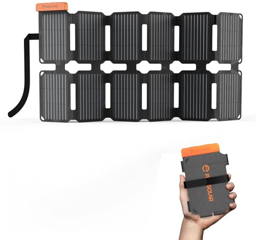 Flexsolar Mini Cargador Solar Plegable 36 W - Panel Solar Resistente al Agua - Con Puertos USB-A/USB-C/CC - Para Estaciones de Alimentación, Smartphones, Tabletas, Bancos de Energía, Camping