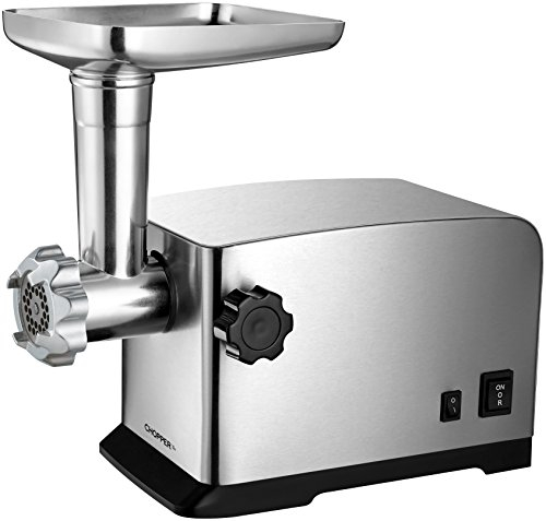 My Wave - Picadora de Carne - Potencia de 450W - Picadora Eléctrica con 3 Discos de Corte - Diseño en Acero Inoxidable - Interruptor On, Off y Revertir