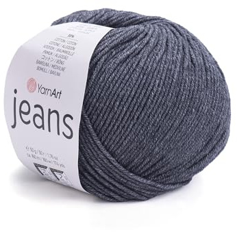YarnArt Jeans Garn Baumwollgarn Amigurumi Babygarn Wolle 50g Yarn Art 160m/50g Farbe 28 anthrazit