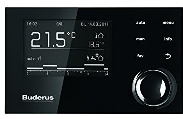 Buderus System-Bedieneinheit RC310 in schwarz mit Außenfühler