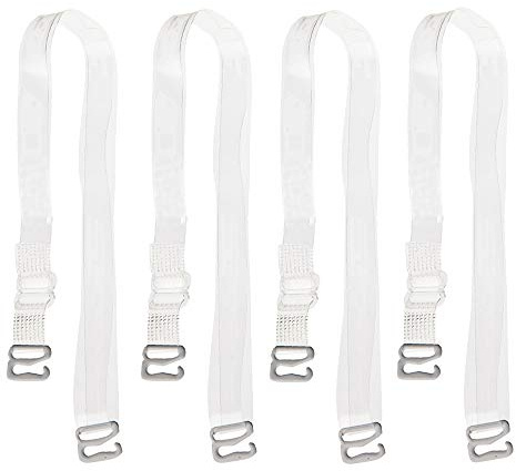 JPudinor BH Träger Durchsichtig Transparent Einstellbar Unsichtbar BH-Träger Ersatzträger mit Metallhaken 4 Paare-10MM 12MM 15MM 18MM