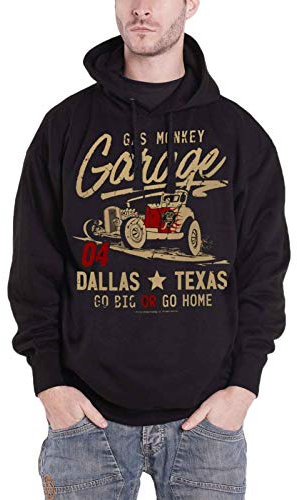 Gas Monkey Garage Herren BG-37-GMG003-H64-3 Kapuzenpulli, Nero, S