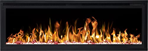 Royall Cheminée électrique à LED 50 avec simulation de feu 750 W ou 1500 W Profondeur seulement 15 cm