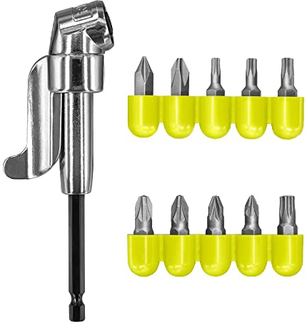 RYOBI - Kit de 10 embouts (PH1 / 2, PZ1 / 2/2 / 3, TX15 / 20/25 / 30) et 1 renvoi d'angle - RAKRAD11