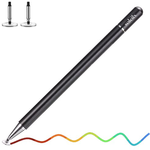 soleilx Penna per Tablet Universale - Penna Touch - Pennino Touch Screen- Pennino per tablet Compatibile con Apple Pencil, Iphone, Ipad, Smartphone e Tablet android - Penne per Cellulare e Telefono