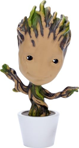 Jada Toys Marvel Groot Figur im Blumentopf (10 cm) - hochwertige Deko-Sammelfigur aus Metall, Marvel Fanartikel zur The Infinity Saga für Erwachsene und Kinder ab 8 Jahren