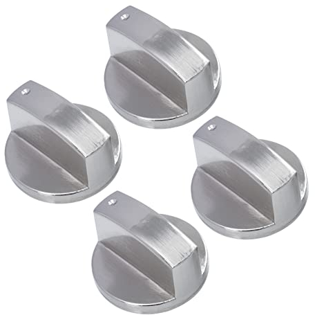 GLEAVI Metall Herdknöpfe 4 Stück Zinc Legierung Brenner Drehknopf Ersatz Kompatibel Gasherd Küchenherd Zubehör
