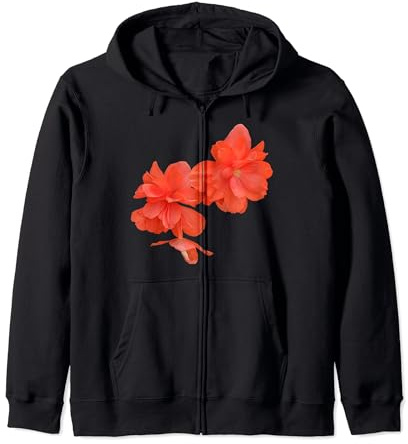 Forme di piante di begonia rossa Mania Felpa con Cappuccio