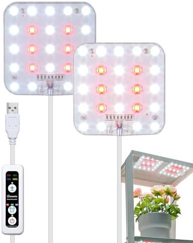 DOMMIA Pflanzenlampe, Dimmbares Pflanzenlampe LED Vollspektrum mit optischer Linse, Sonnenähnliches Unterschrank-pflanzenlicht mit 6/12/16-Stunden-Timer, USB Adapter…