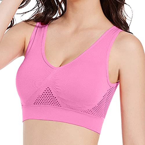 WILLBEST Plunge Maternity Bra Moiré Gym Oberteil Damen stilleinlagen BH Damen ohne bügel Quadratischer Hals Minimizer BH ohne bügel Oberteil sexy Sport Weiss Sport starker