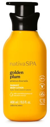 O Boticário Nativa SPA Ciruela Dorada Crema Hidratante Corporal Perfumada Loción Para El Cuerpo Nutre Profundamente Piel Radiante Producción Natural de Colágeno Vegan 400ml