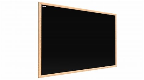 ALLboards Kreidetafel mit schwarzem lackiertem Holzrahmen 100x80cm, Schwarz, Schreibtafel, Kreide