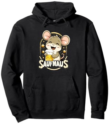Saufmaus Bier Trinken Alkohol Geburtstags Pullover Hoodie