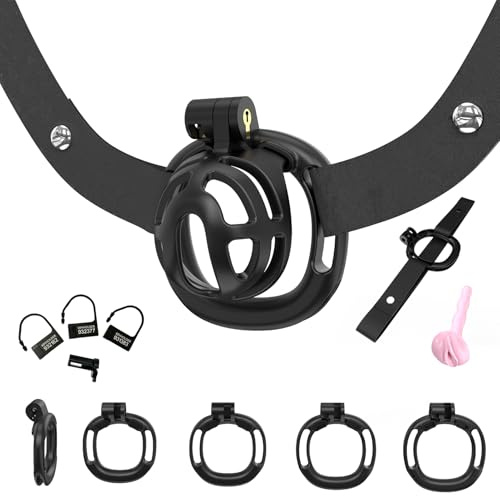 Chastity Cage Uomo Gabbia Pene Sissy Cintura Di Castità Maschile Cock Cage Erotitici Sexy Per Coppie (Black)