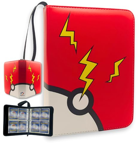 PagiLux® Album Carte Premium Certificato Alta Qualità, 60 pagine 480 carte, Raccoglitore carte pokemon, 4 tasche con cerniera impermeabile, album brainrot, album carte pokemon, album Pokemon