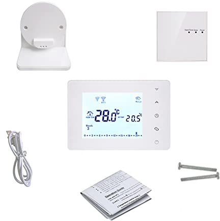 YQVEOT Termostato Inteligente WiFi & RF Termostato inalámbrico for la Caldera de Gas calefacción Smart Remote Tempere Controller Works con Google Home Alexa