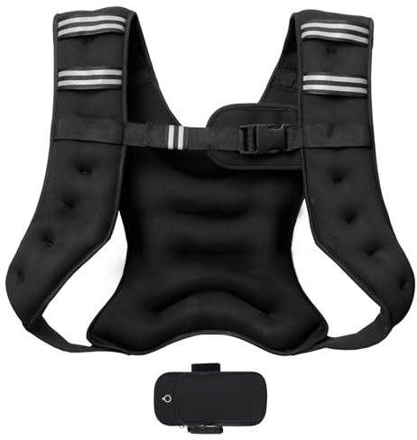 POWER GUIDANCE Gewichtsweste 6-20LB (2.7-9kg) Fix, Neopren Wasserdicht & Atmungsaktiv, Verstellbarer Brustgurt (89-127cm), Mit Staufach für Fitness, Laufen, CrossFit