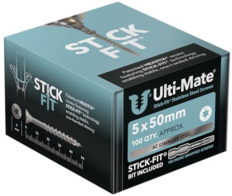 Ulti-Mate Stainless Steel Woodscrews - 5.0 x 50mm - Box 100 pcs