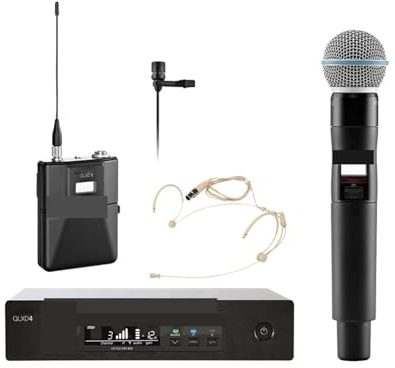 TRDEWR Micrófono Inalámbrico Profesional UHF De Mano 500 MHz/600 MHz con Diadema For Escenario, Fiestas Y Karaoke Compatibilidad Universal(500MHz)