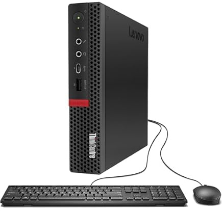 Lenovo ThinkCentre M720q Mini ordinateur de bureau, Intel Core i5-8500, 8 Go de RAM, SSD 256 Go, WiFi, Bluetooth, clavier QWERTY américain, Windows 11 Pro (reconditionné)