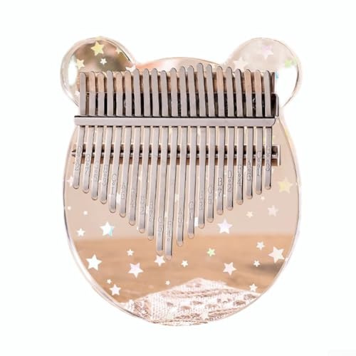 17 Tasten Acryl Kalimba Daumenklavier für Anfänger und Kinder Rundes Design mit Stimmhammer und Tragetasche
