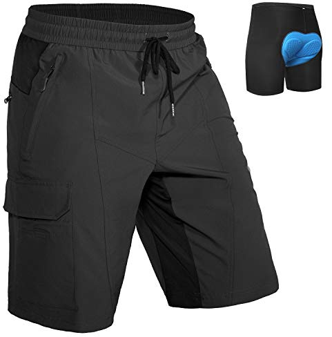 Hiauspor MTB Radlerhose Herren Fahrradhose Radhose 4D Gepolstert 5 Taschen
